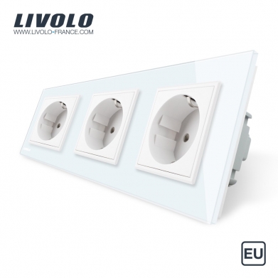 Triple prise de courant avec terre - Europe - Livolo France